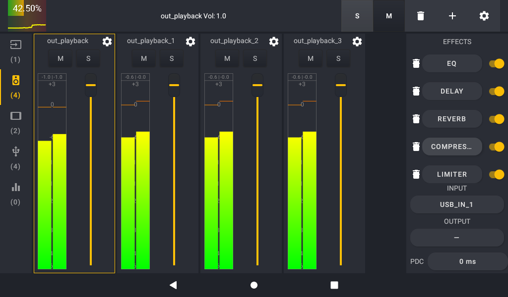 MixDroid main digital mixer interface